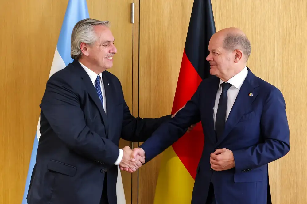 Alberto Fernández y el canciller Olaf Scholz.