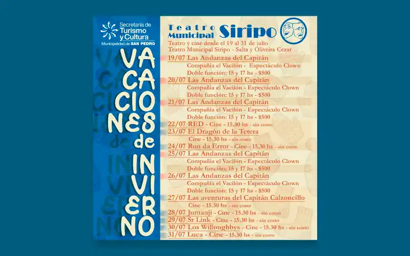 Actividad del Teatro Municipal Siripo en las vacaciones de invierno