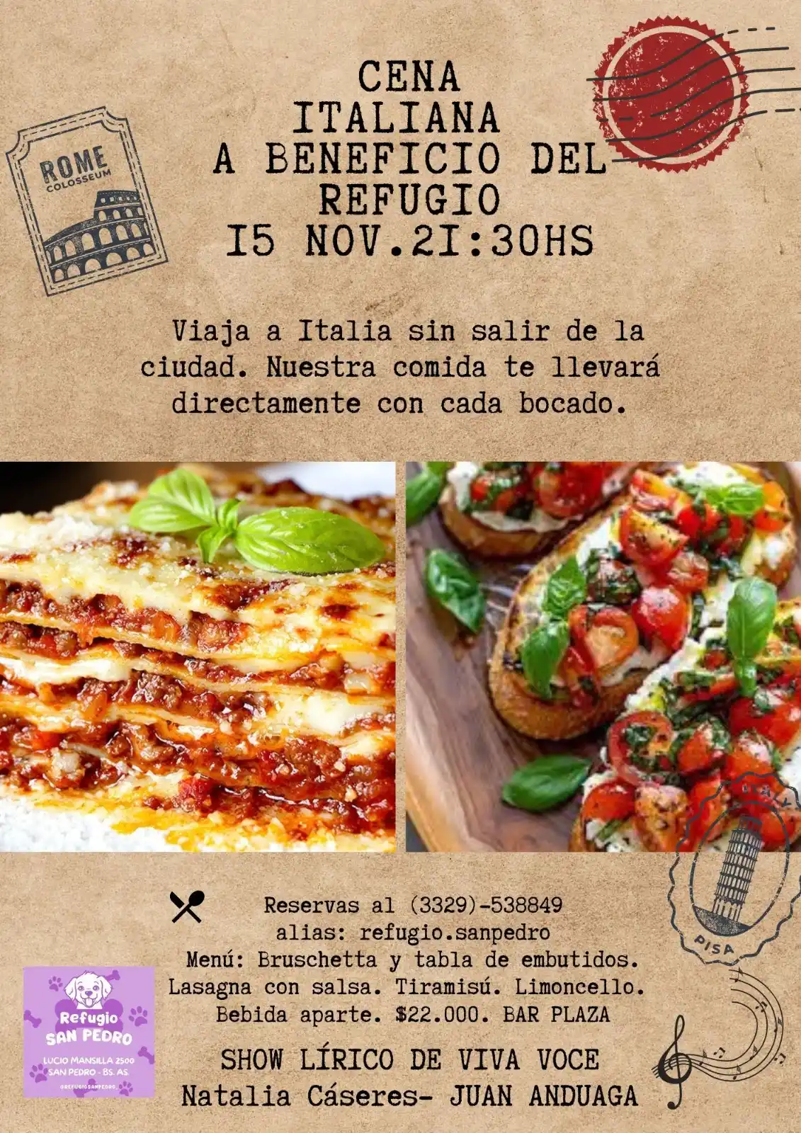 Cena a beneficio del Refugio Animal