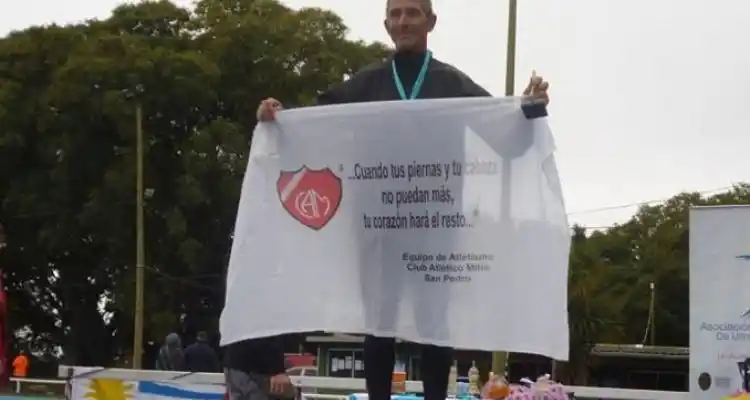 Mario Prado y Gregorio Nouet en la Ultramaratón de Uruguay