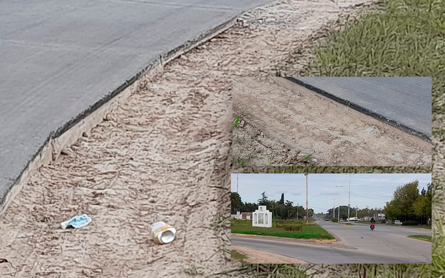 Reclamo: “¿Pueden rellenar esta canaleta en la rotonda?”