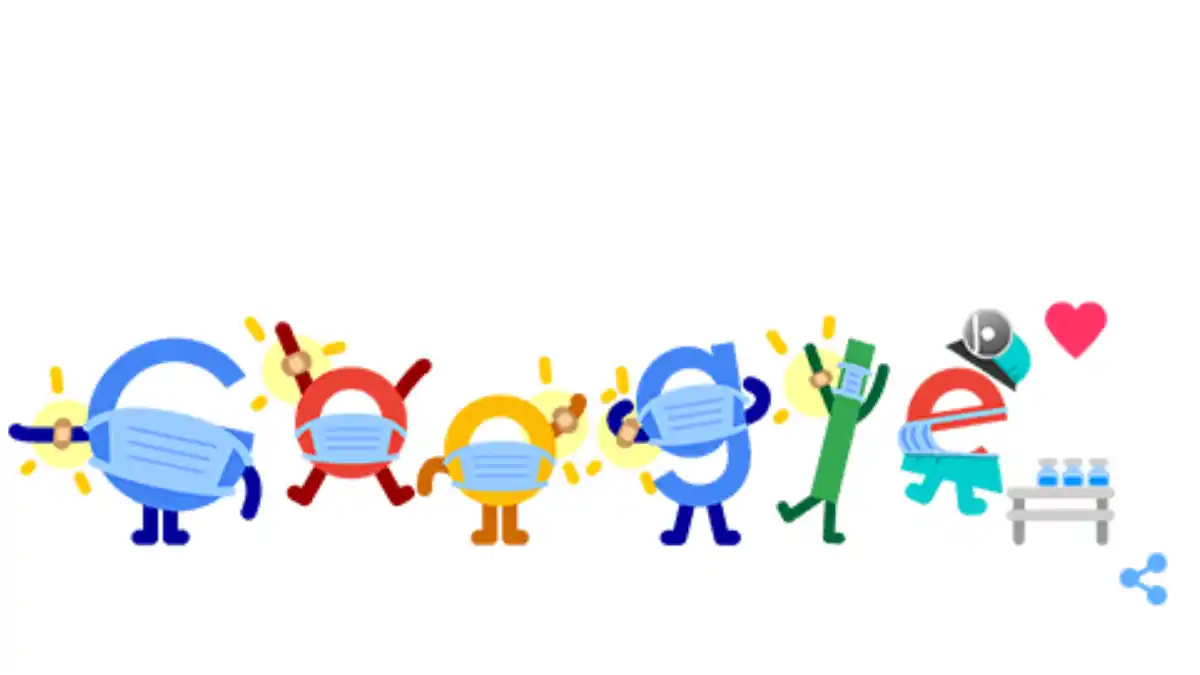 Google insta a vacunarse contra el Covid y usar tapabocas con su nuevo Doodle