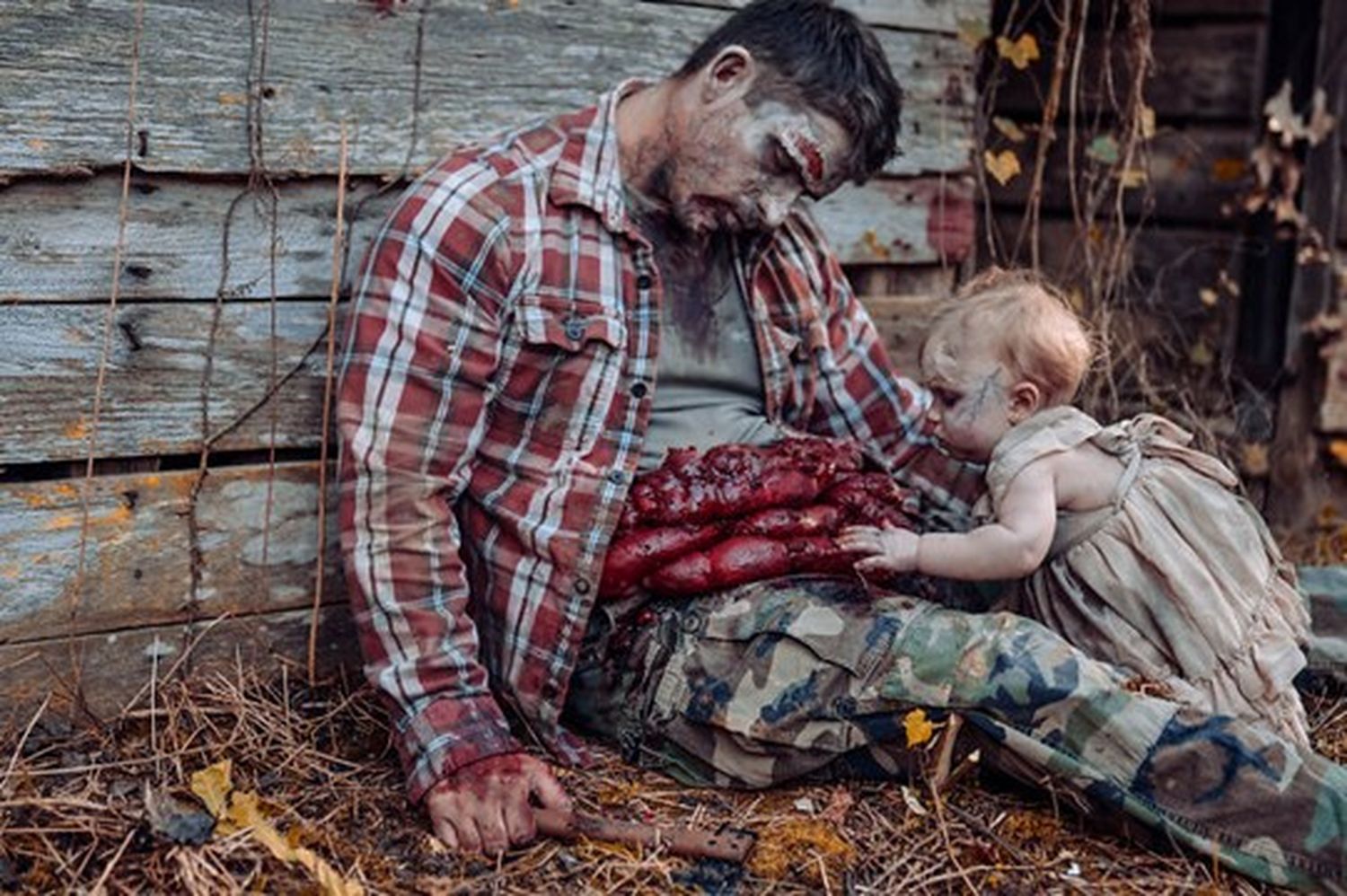Una madre que convirtió a su pequeña hija en zombi para Halloween