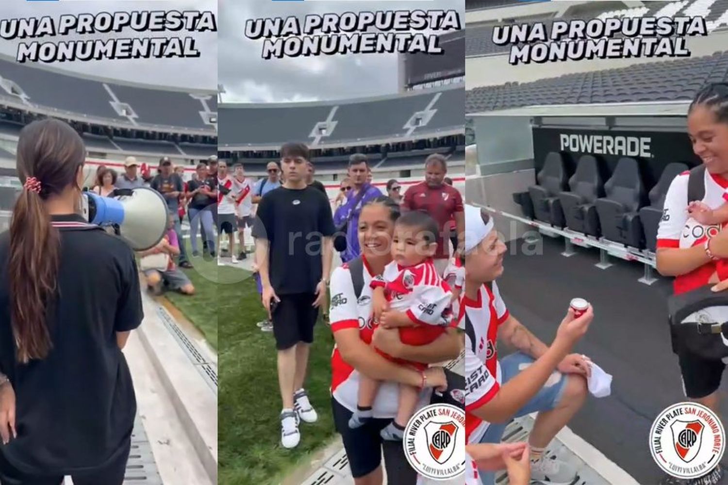 Una propuesta monumental: dos rafaelinos se comprometieron en la cancha de River