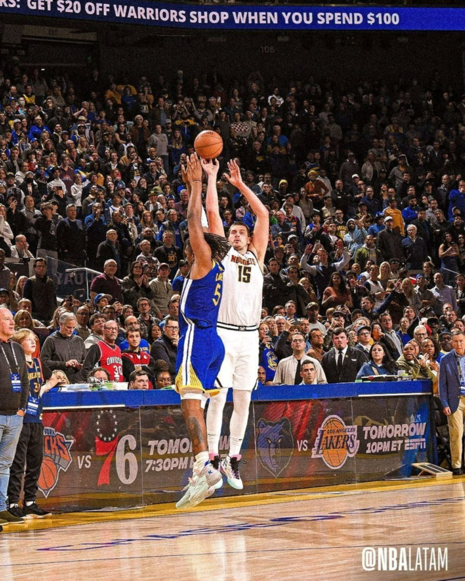 NBA: mira el tremendo tiro ganador de Nikola Jokic ante los Warriors