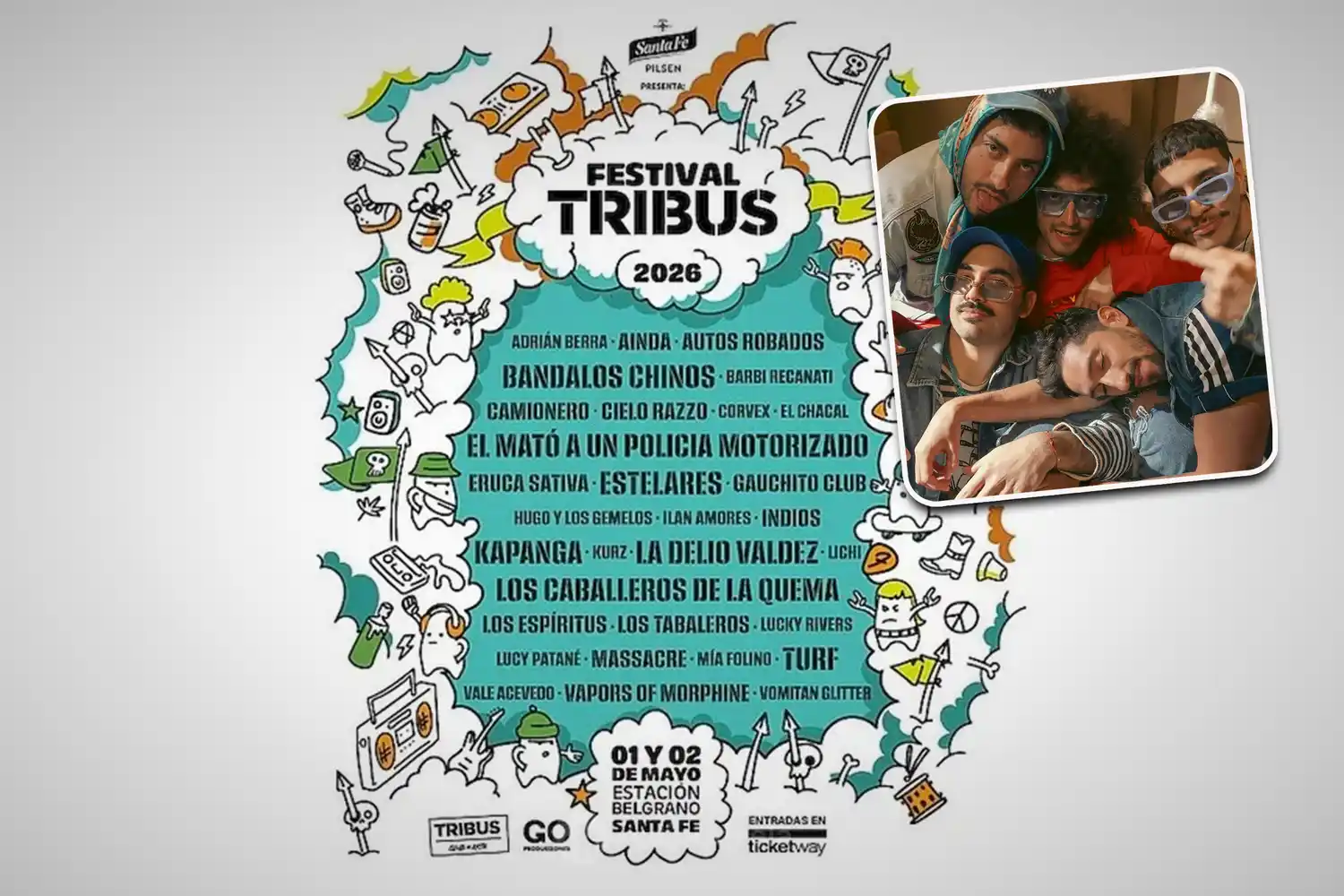 Sasha Nazar - bajista y cantante de Gauchito Club | Gauchito Club estarán presente en el Fesitval de Tribus