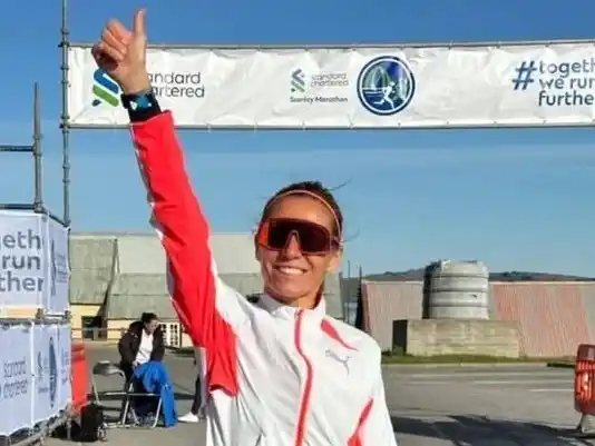 Candela Cerrone gritó el triunfo con fervor malvinero. Foto: Gentileza