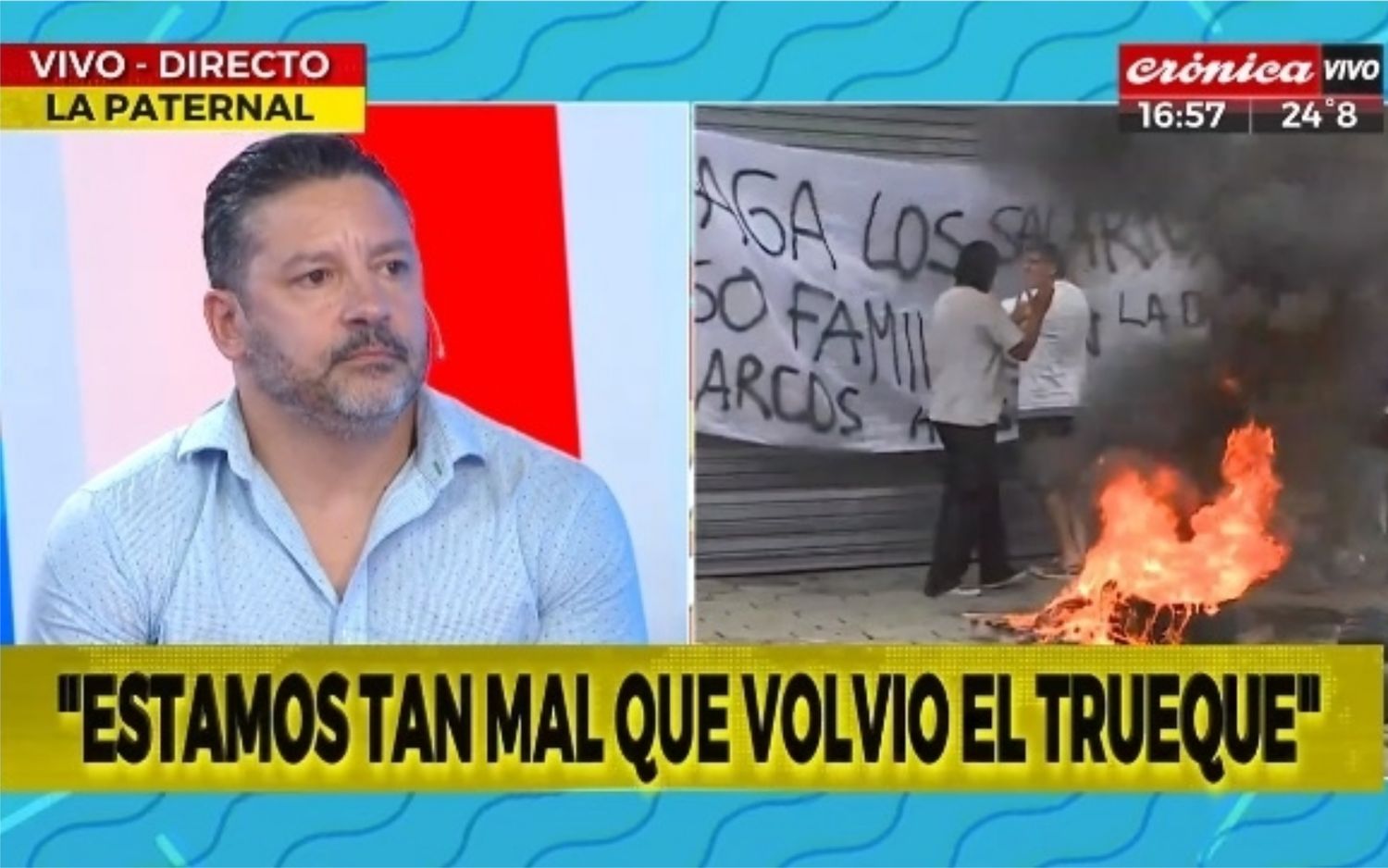 Gustavo Menéndez en Crónica: "En Merlo dejé de hacer pavimento para poder dar de comer"