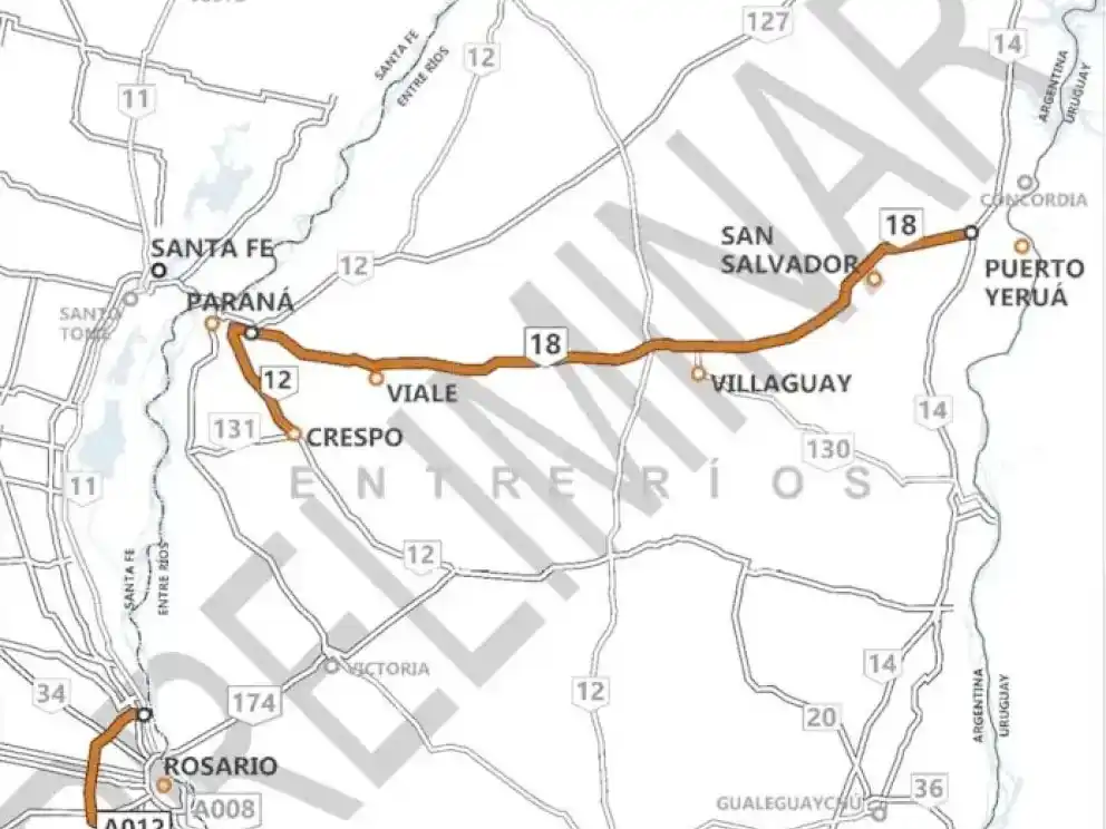 En qué ciudades de la Ruta 18 prevén cabinas de cobro de peaje
