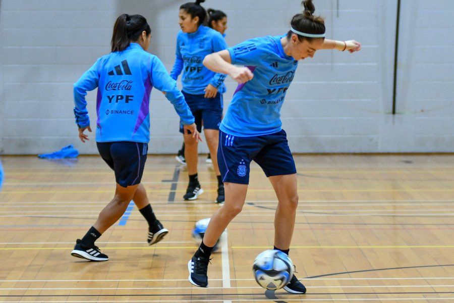 Las chicas argentinas durante el entrenamiento