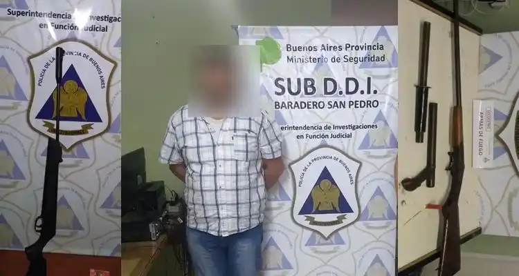 Allanaron una casa para esclarecer un hurto y detuvieron a un hombre por tenencia ilegal de armas de fuego