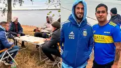 El “Pipa” Benedetto disfruta de la pesca en localidad entrerriana