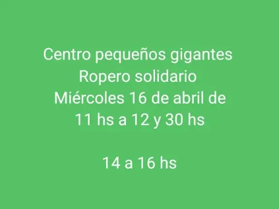 Ropero solidario en el centro Pequeños Gigantes