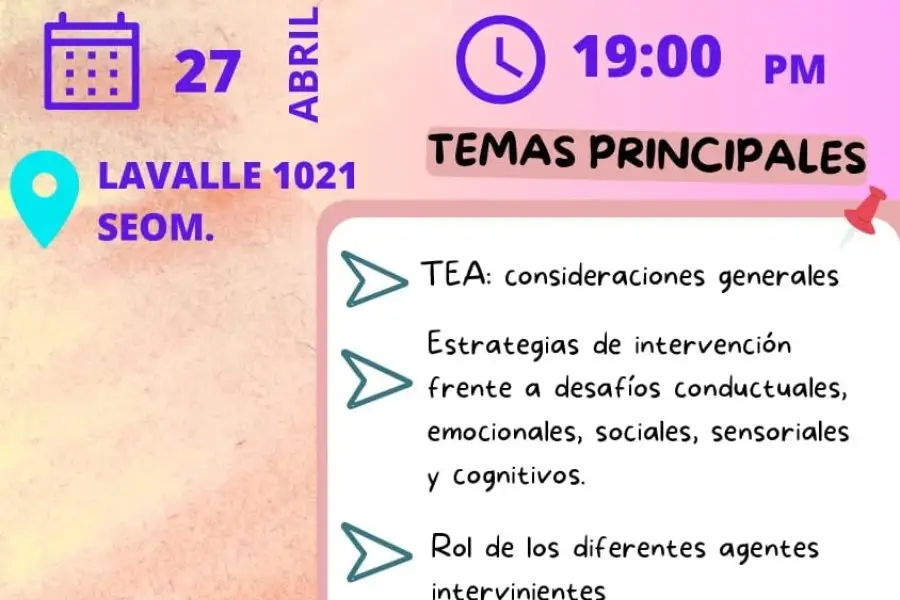 Se trata de una charla a cargo de profesionales en la materia. Los cupos son limitados y las inscripciones se realizan por mensaje de WhatsApp al 3492-616653 o 3492-221879.