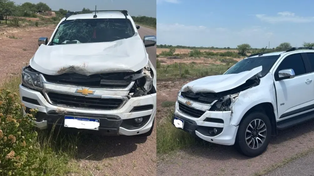 un conductor de TOSTADO chocó contra dos burros y se salvó de milagro