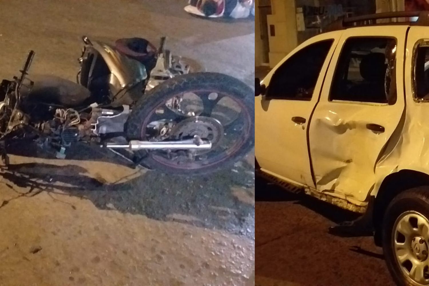 Accidente en Pellegrini y Caroni: dos jóvenes trasladados al Hospital con lesiones graves
