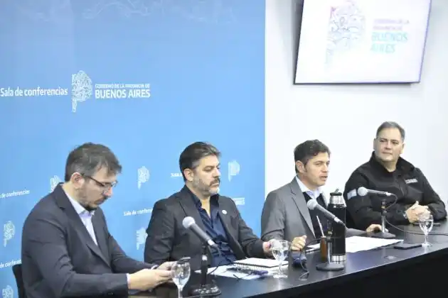 Axel Kicillof junto a Carlos Bianco, Javier Alonso y Juan Cuattromo.