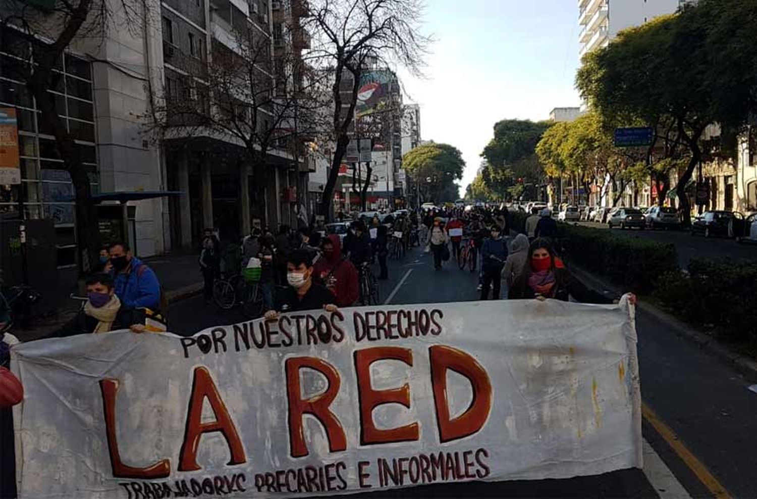 Nutrida movilización de trabajadores precarizados: «Es desesperante, estamos pasando hambre»