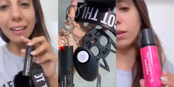 Cinthia Fernández sacó un kit de defensa personal