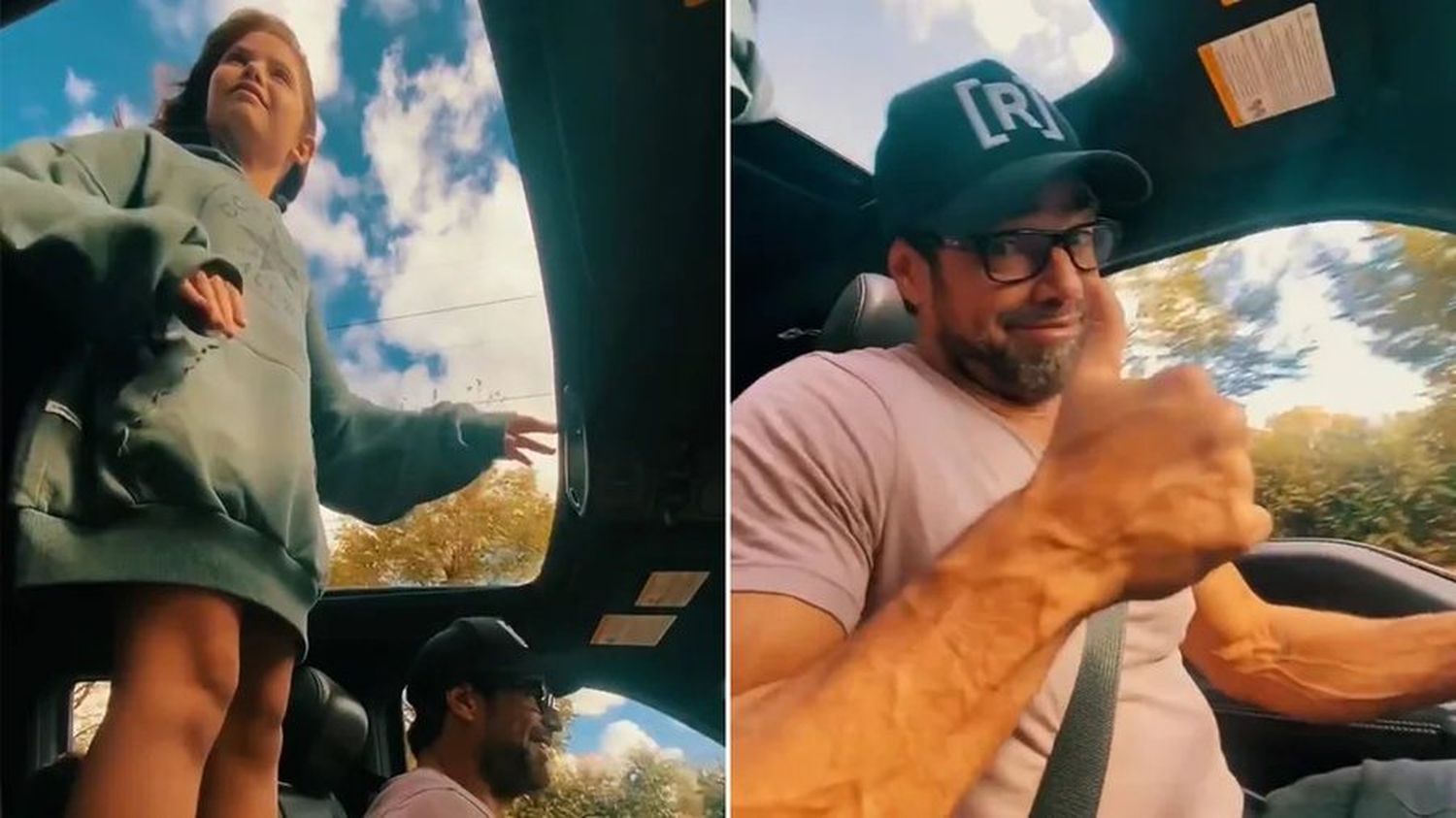 Luciano Castro manejó con su hija parada en el asiento, lo viralizó y evalúan sacarle la licencia