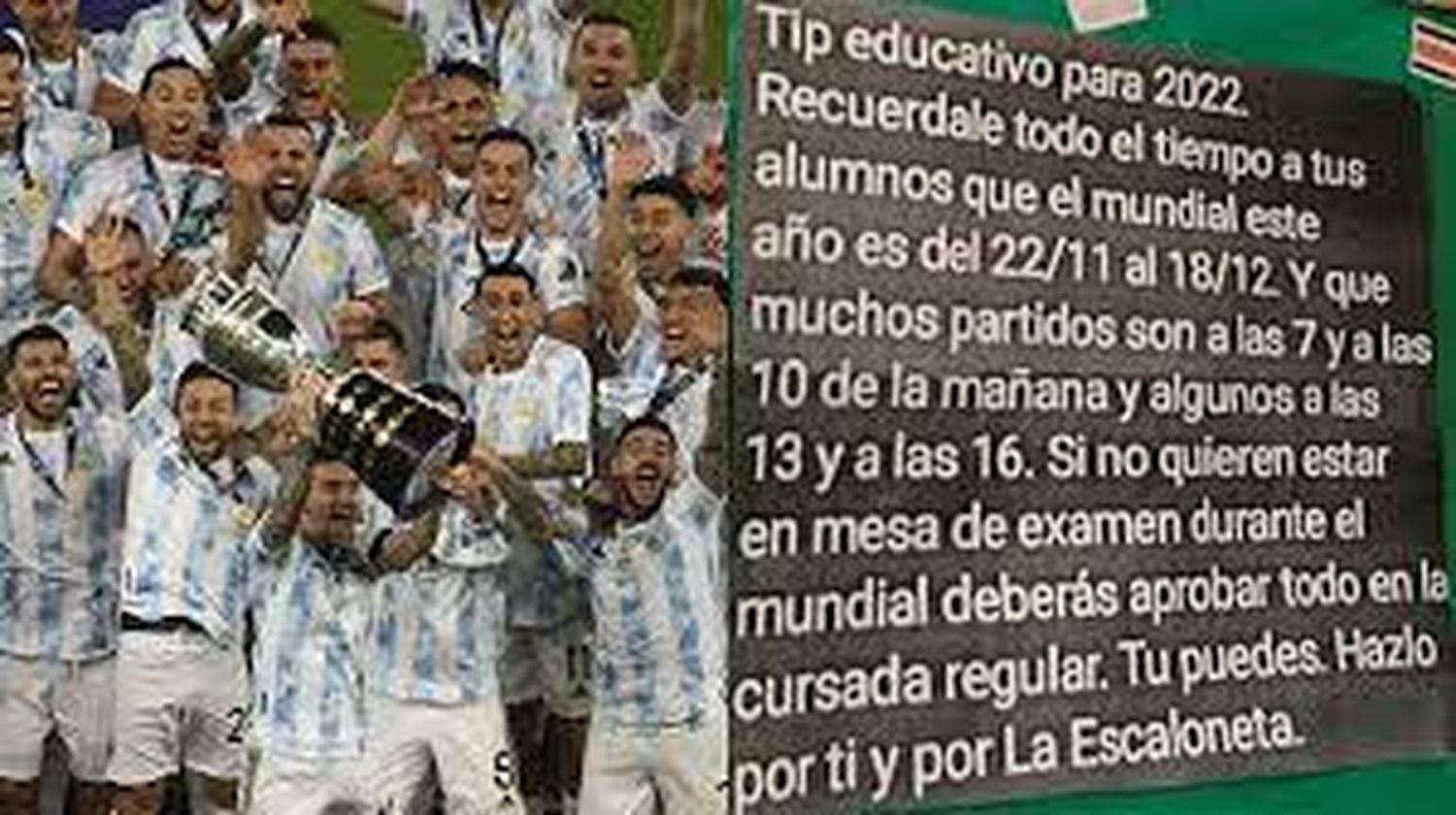 "Hazlo por la Scaloneta": el motivador cartel de profesores a alumnos por el Mundial