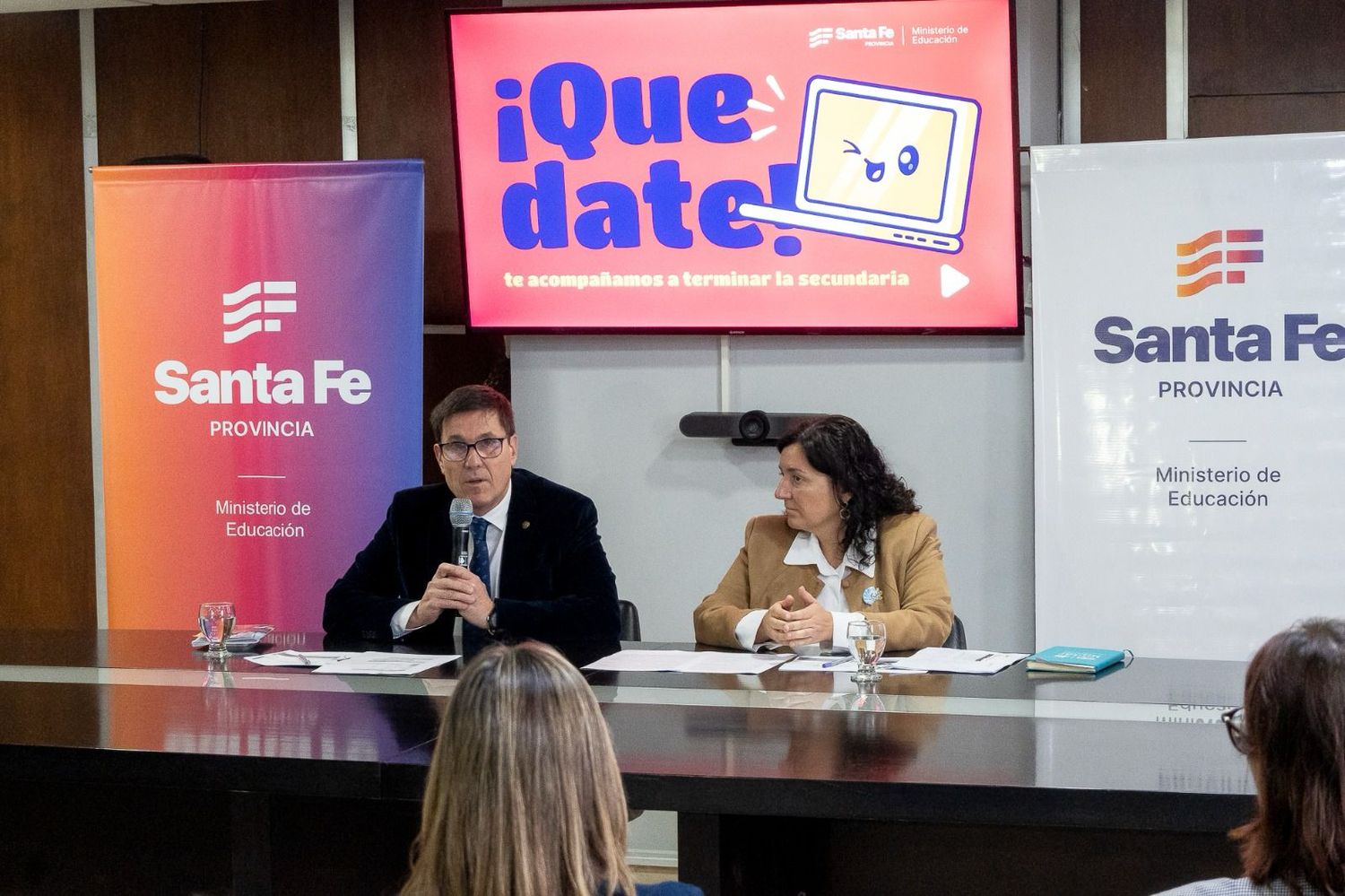 El ministro de Educación, José Goity, en la presentación del programa.