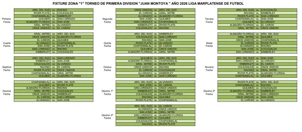 FIXTURE LIGA LOCAL - 2