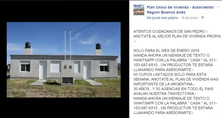 Ofrecen planes de ahorro como “programas de vivienda”