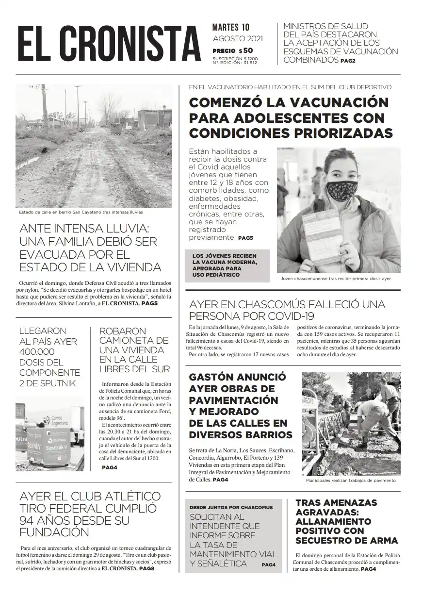 Tapa 10 de agosto 2021