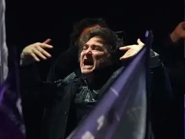 El presidente Javier Milei en un acto partidario.