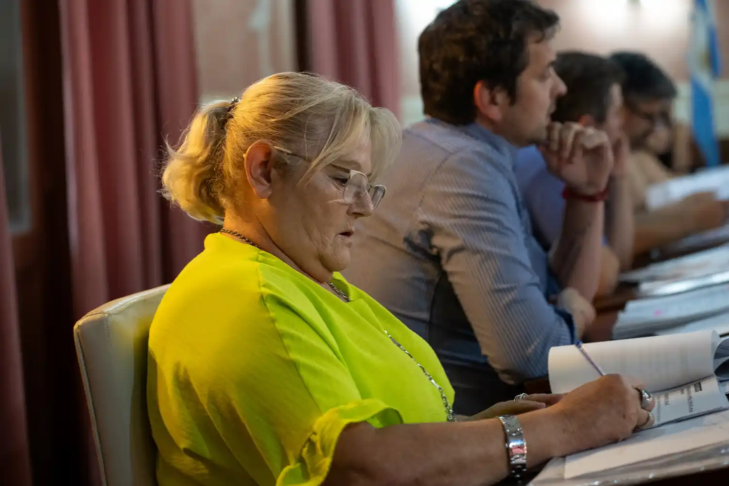 Mónica Otero, durante la sesión del 29 de diciembre pasado. Foto: La Opinión.