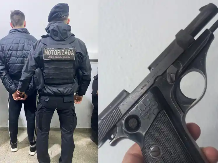 Cuatro detenidos con un arma.