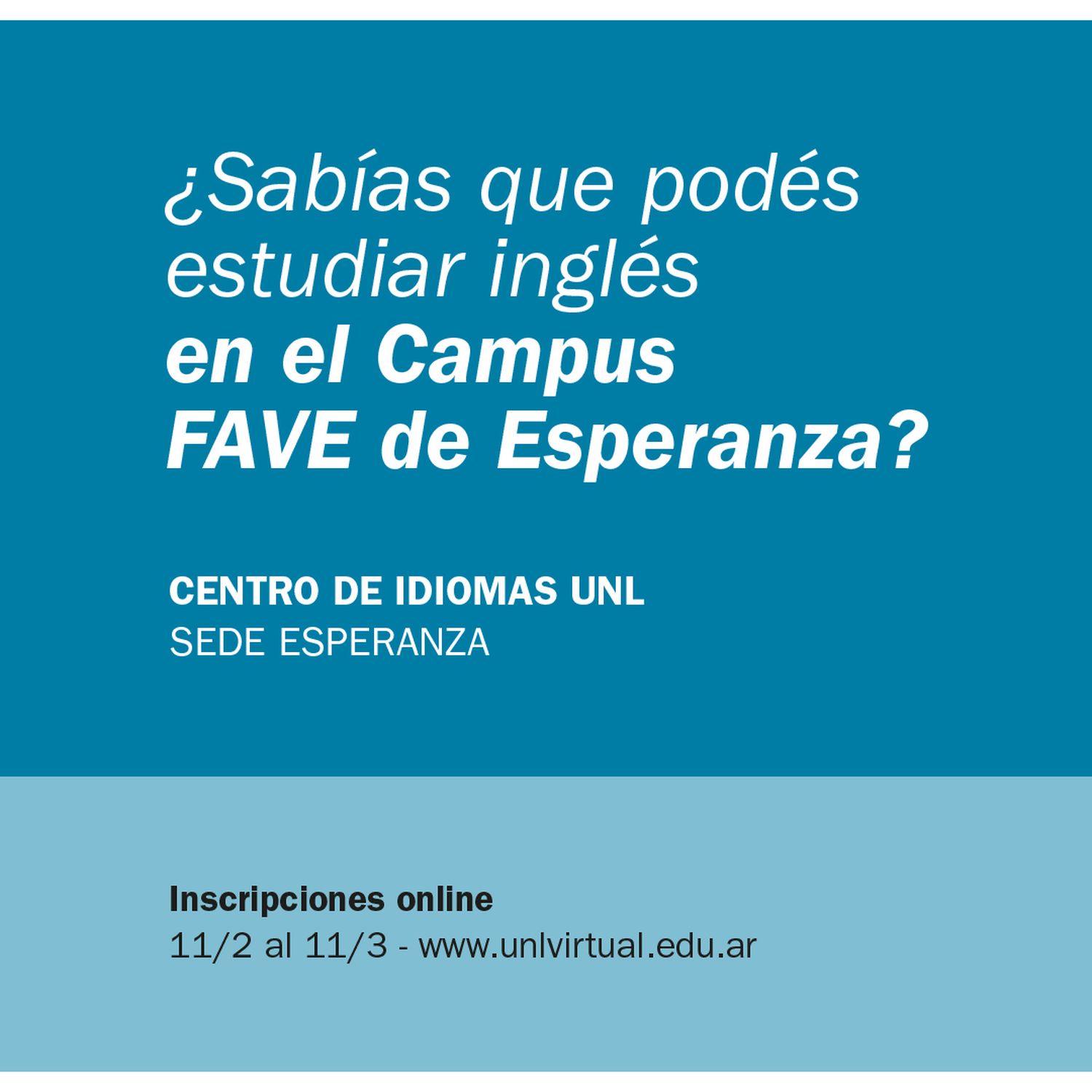 La UNL ofrece cursos de inglés para toda la comunidad en el Campus FAVE