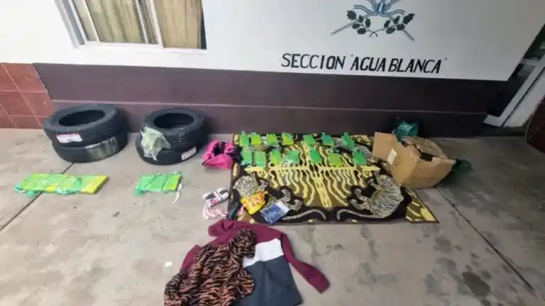 En el primero hallaron 24 kilos ocultos en cuatro neumáticos. En el otro, 14, en la bodega de un ómnibus de pasajeros.