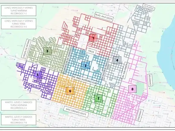 Días, horarios y zonas del nuevo esquema de recolección de residuos