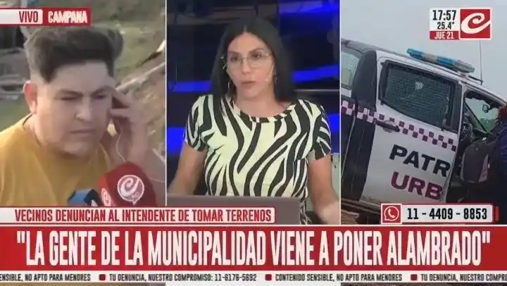 La polémica por unos terrenos entre vecinos de Campana y el intendente Abella llegó a los medios nacionales: qué pasó