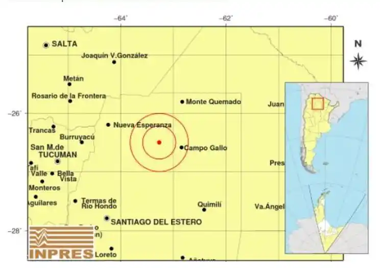 Un sismo de magnitud 5.4 fue registrado en Santiago del Estero