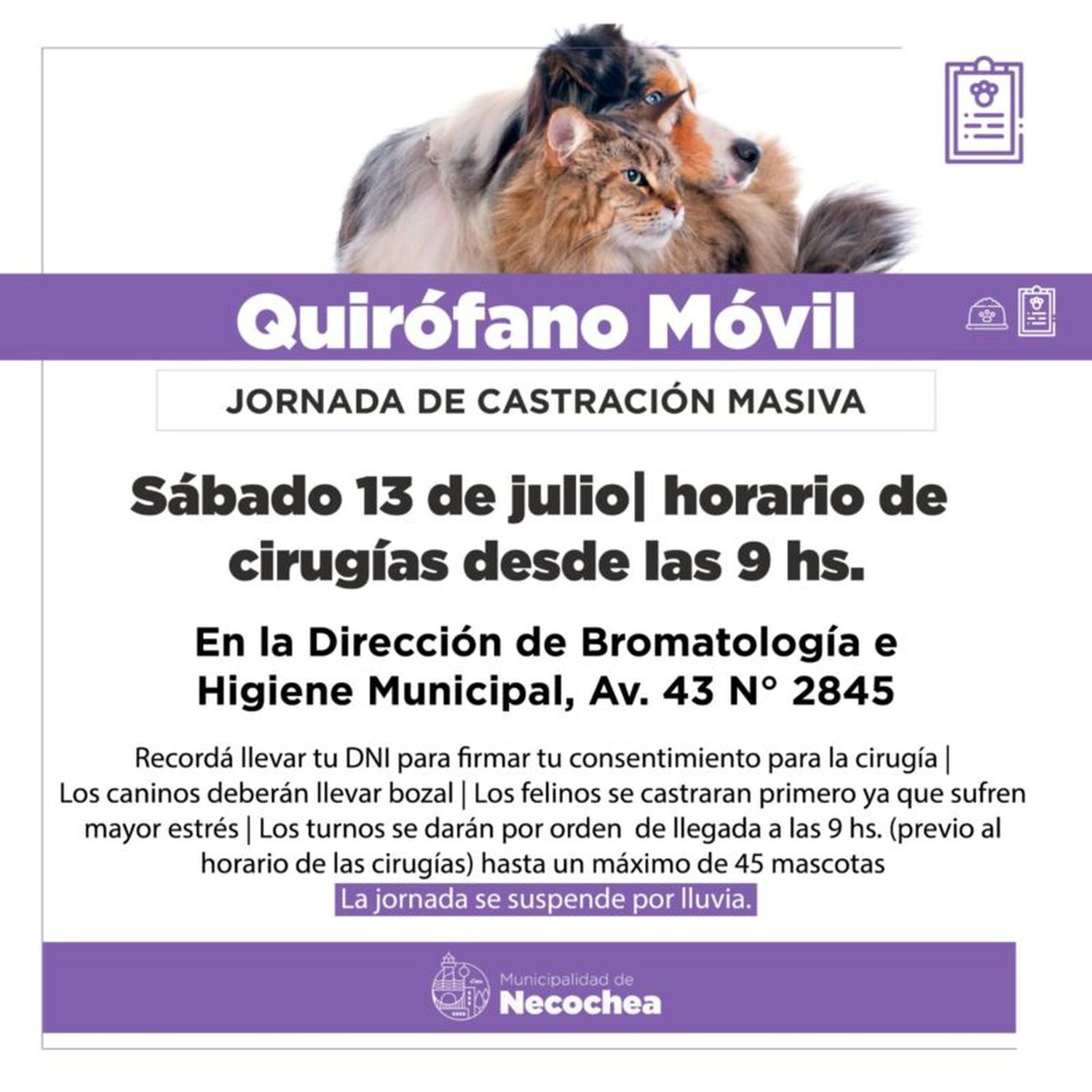 Será este sábado 13 de julio, a partir de las 9.