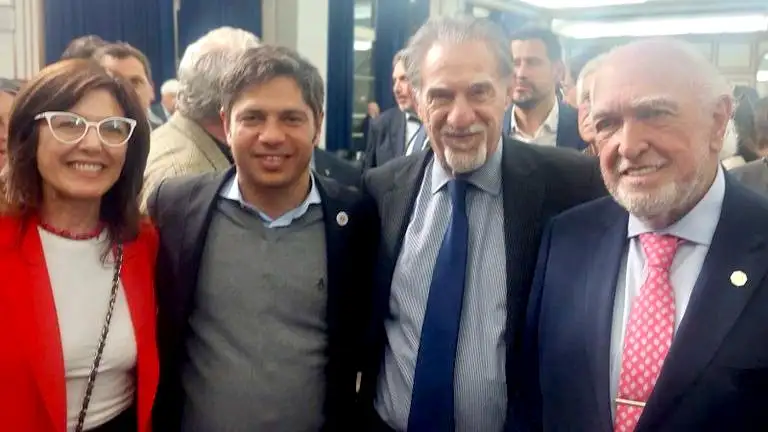 En el acto.  Josefina Ignacio, Axel Kicillof, Federico Storani y Ricardo Gil Lavedra