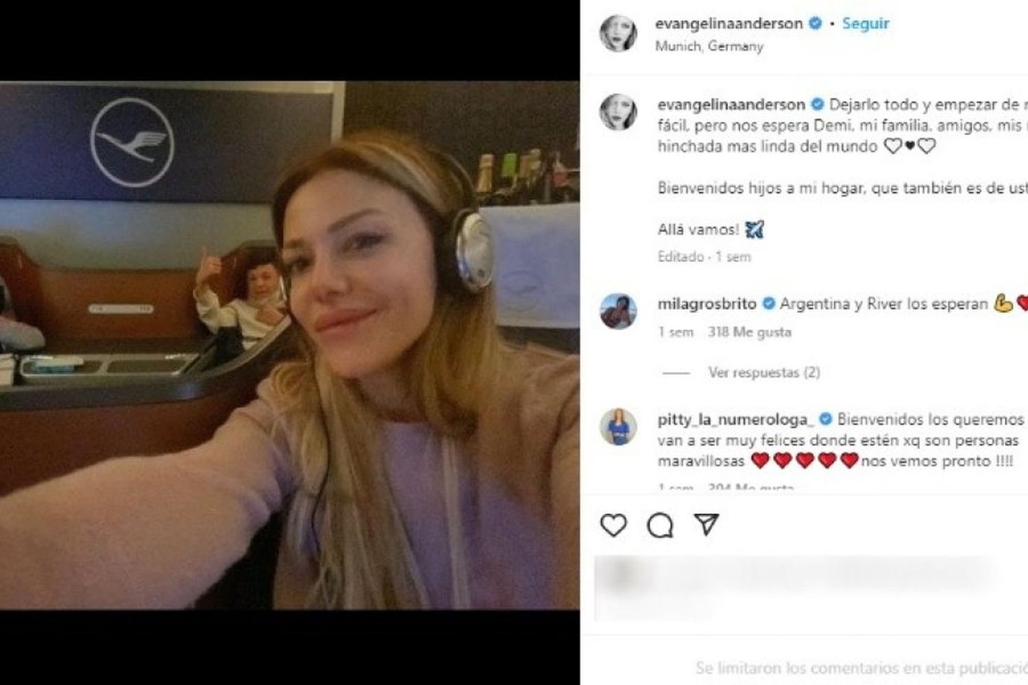 ¿Evangelina Anderson no está feliz de vivir en Argentina?