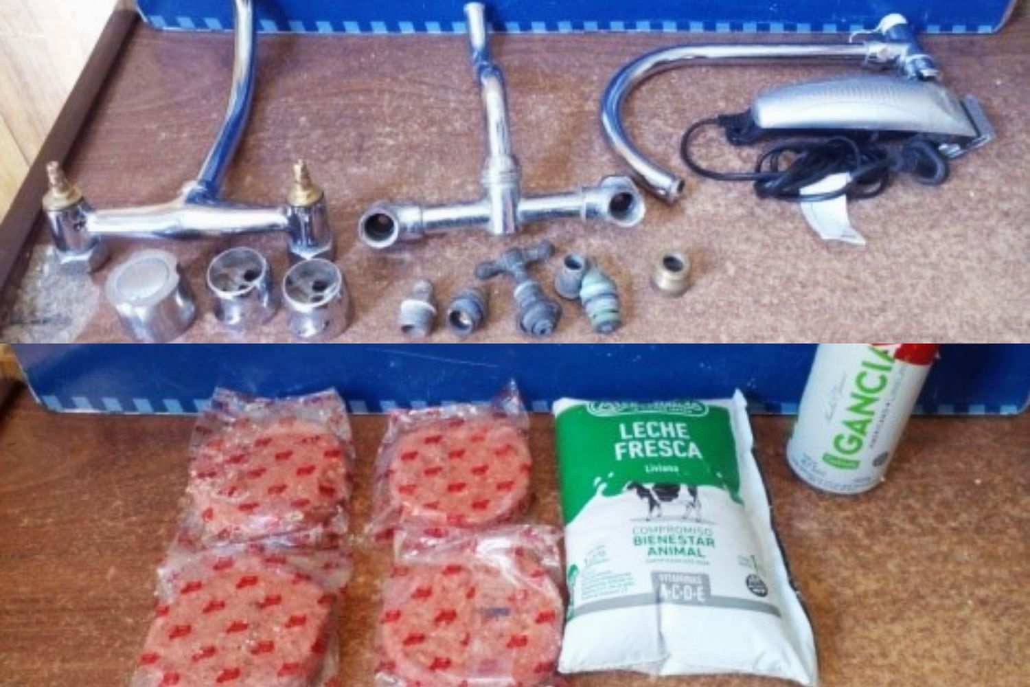Los elementos secuestrados por la policía.