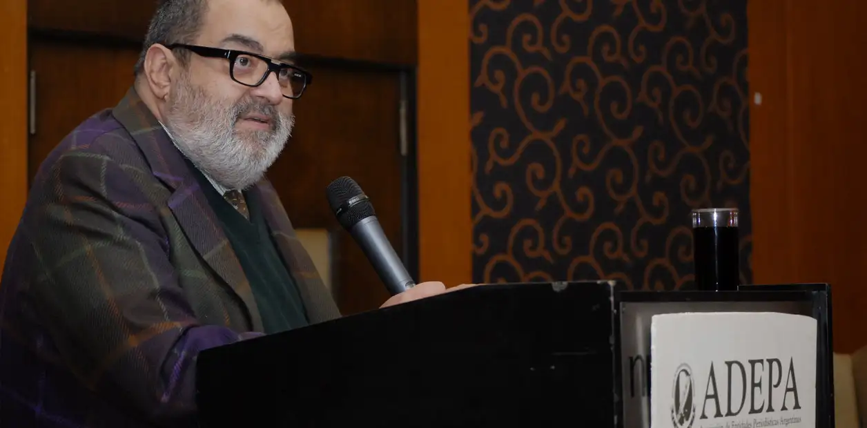 Jorge Lanata en una conferencia de ADEPA, en 2014.