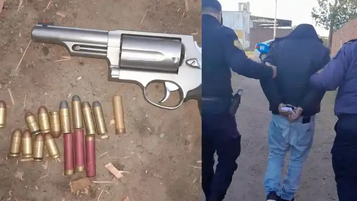 Allanamientos por balaceras: detuvieron a un hombre con un revólver calibre 45
