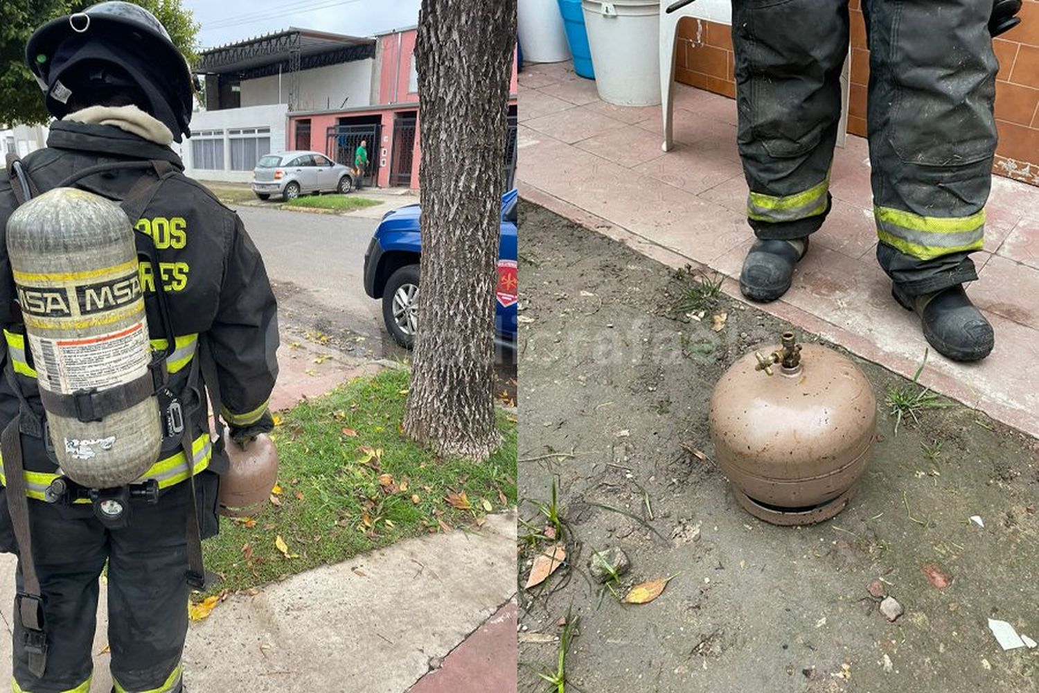 No podía cerrar una garrafa y recibió la ayuda de los bomberos