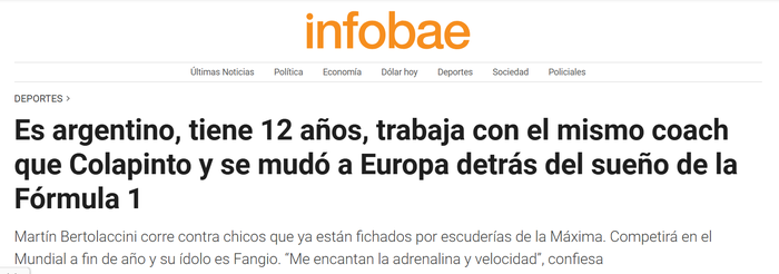 Martín Bertolaccini en Infobae