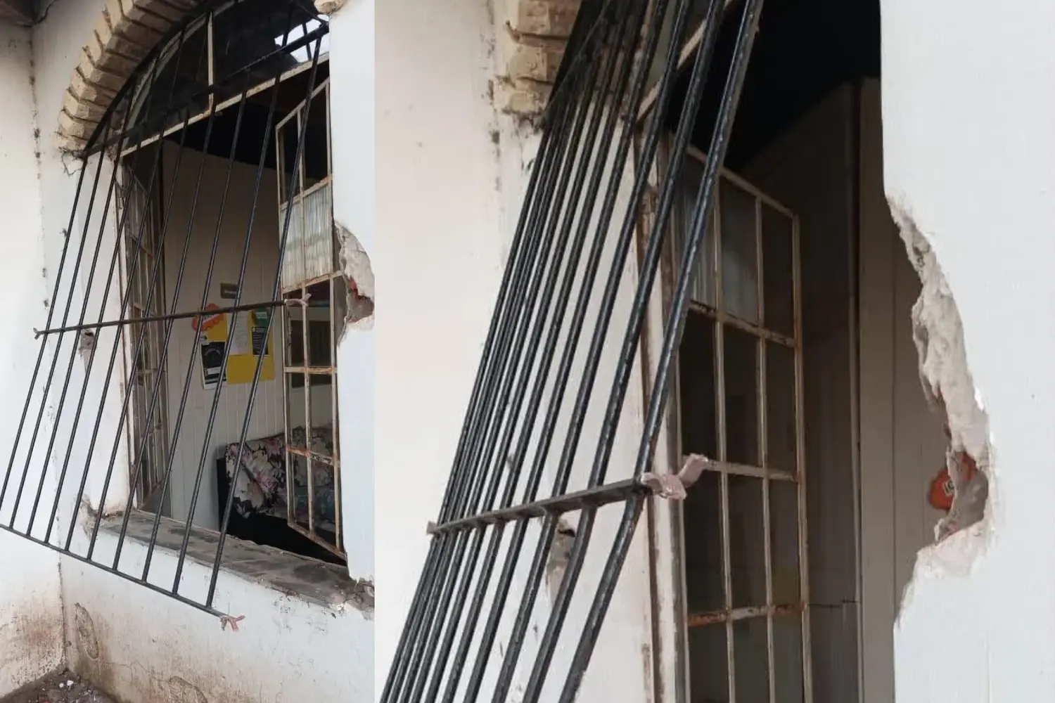 Los delincuentes arrancaron la reja y se llevaron una gran cantidad de elementos.