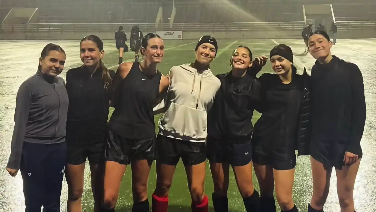 Las jugadoras de Del Valle, durante la primera preselección en Mar del Plata