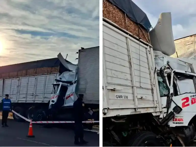 Murió un conductor de 35 años tras el choque de dos camiones en la Ruta Nº 14