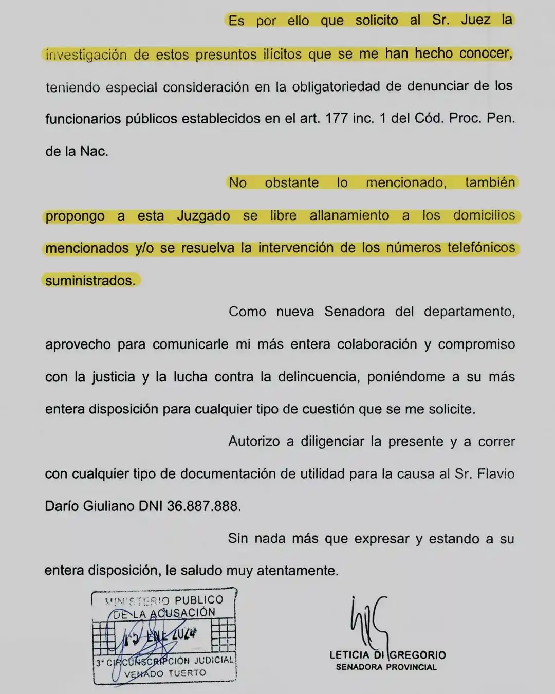 Denuncia Do Gregorio