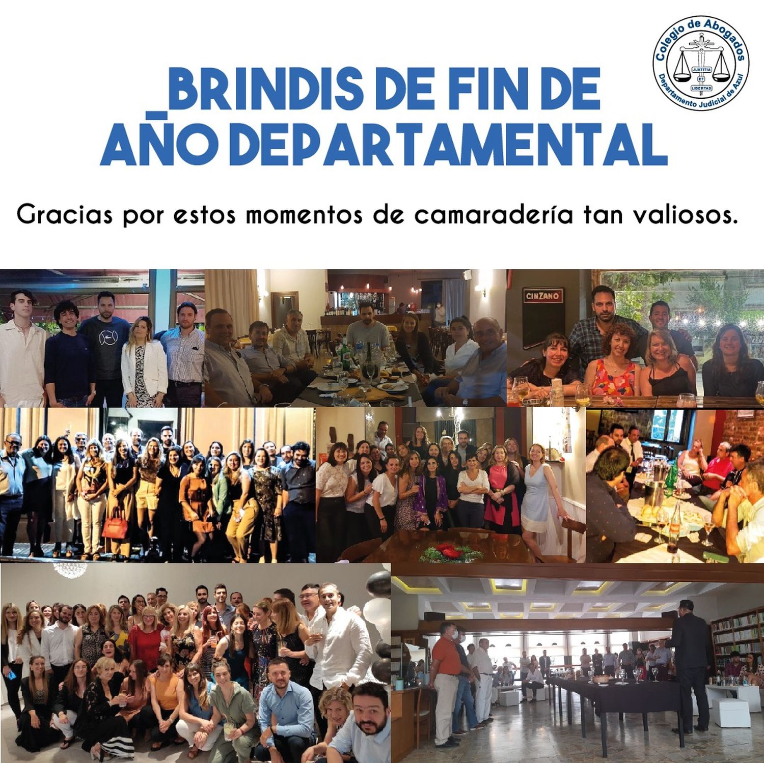 Brindis de fin de año del Colegio de Abogados de Azul